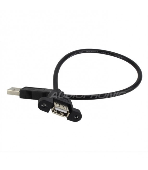 Panel Mount Usb A Male To Usb A Female 30cm Audiophonics 2806