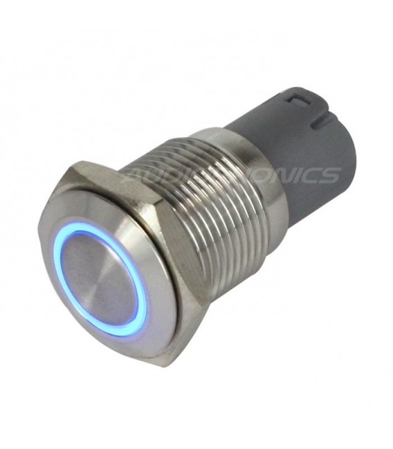 Stainless Steel Push Button with Blue Light Circle 1NO1NC 250V 3A Ø16mm ...