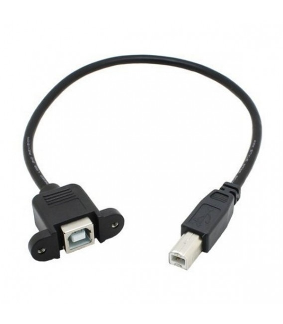 Panel Mount USB-B Male To USB-B Female 30cm - Audiophonics