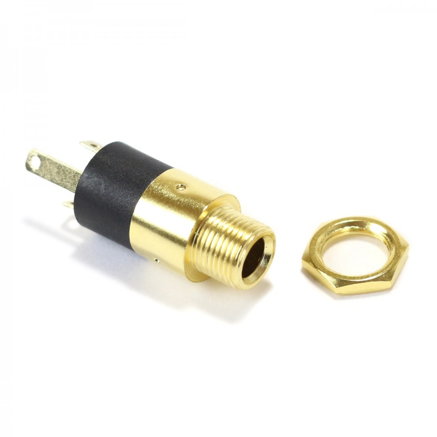 Adapter Male Mono Jack 6.35mm to Female Stereo Jack 3.5mm Gold Plated -  Audiophonics