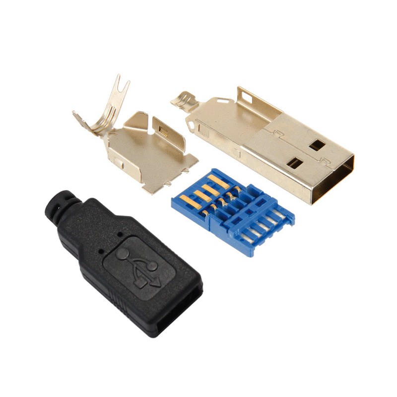 Connecteur USB 3.0 mâle Type A Plaqué or DIY - Audiophonics