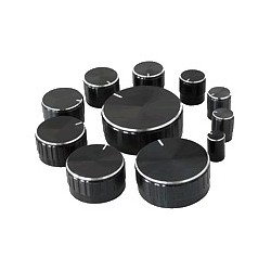 Assortment of 11 Buttons Notched Shaft Ø6mm Black