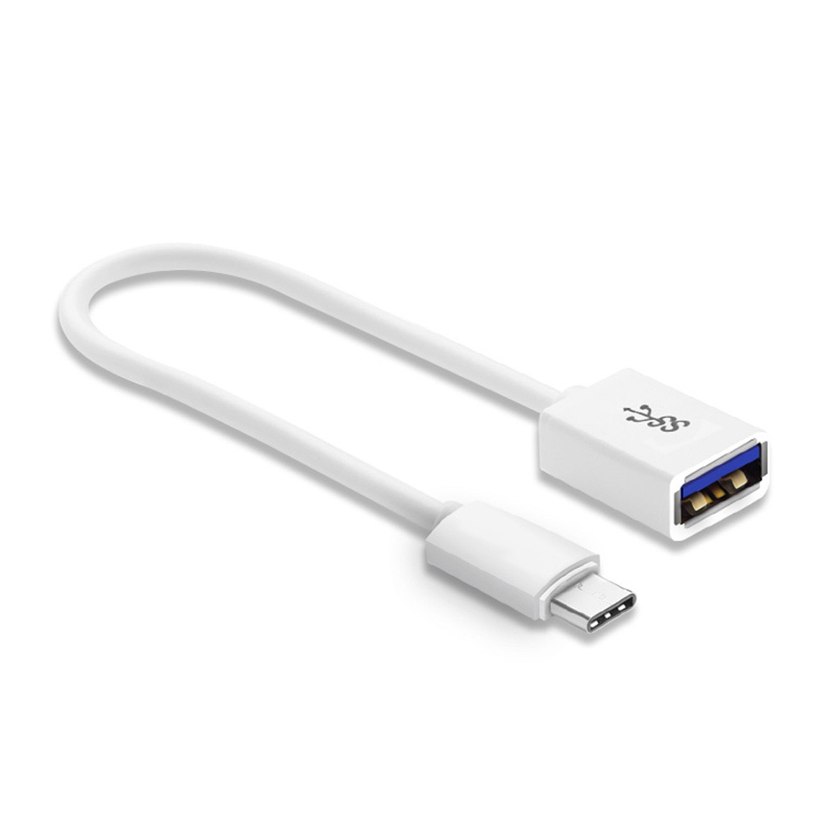 Adaptateur USB 2.0 Mâle vers USB-C Femelle Type PVC Noir