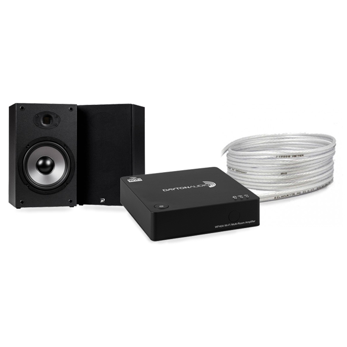 Pack Amplificateur DAYTON AUDIO WF40A + Enceintes DAYTON AUDIO B652 AIR + Câble Enceintes MEDIA-SUN SILHOUETTE MS2S 4m