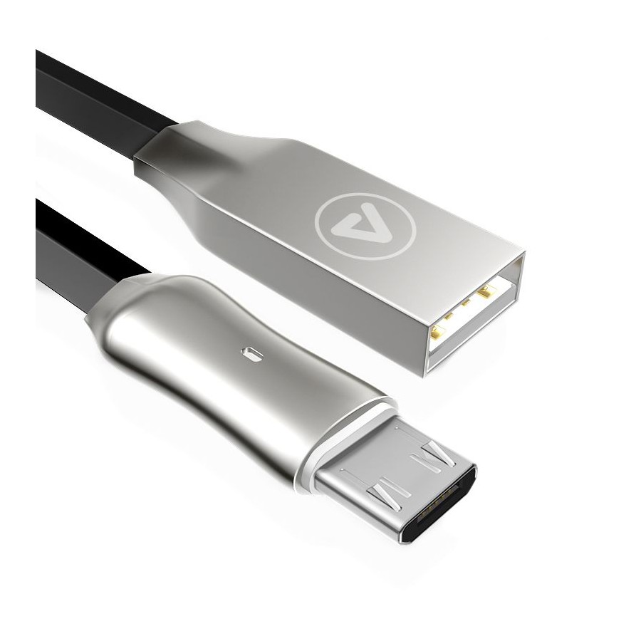 Câble USB-A Femelle / Micro USB Male Connecteur métal LED 1,2m
