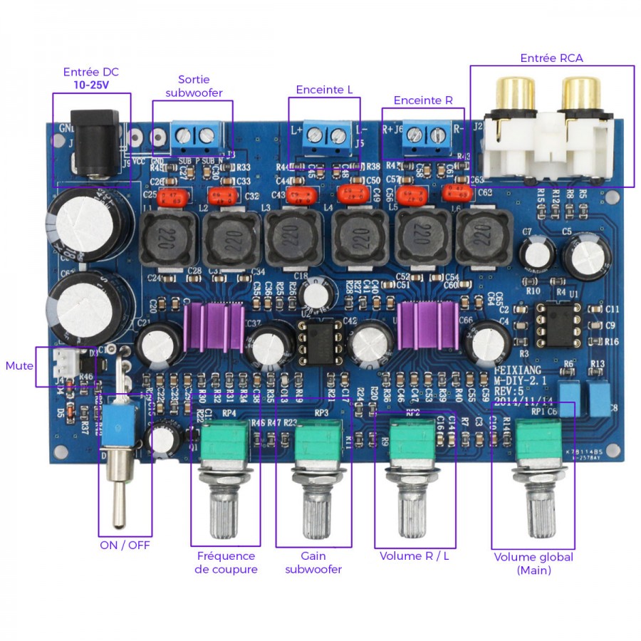 Module amplificateur - Pour vos projets DIY, Kit amplificateur -  Audiophonics