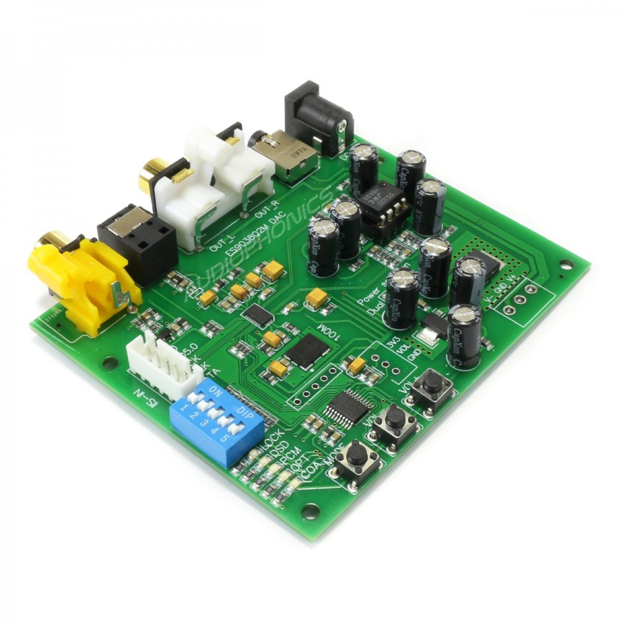 Audiophonics - ESS ES9038Q2M DAC Module I2S Optical Coaxial 32bit 384khz  DSD256