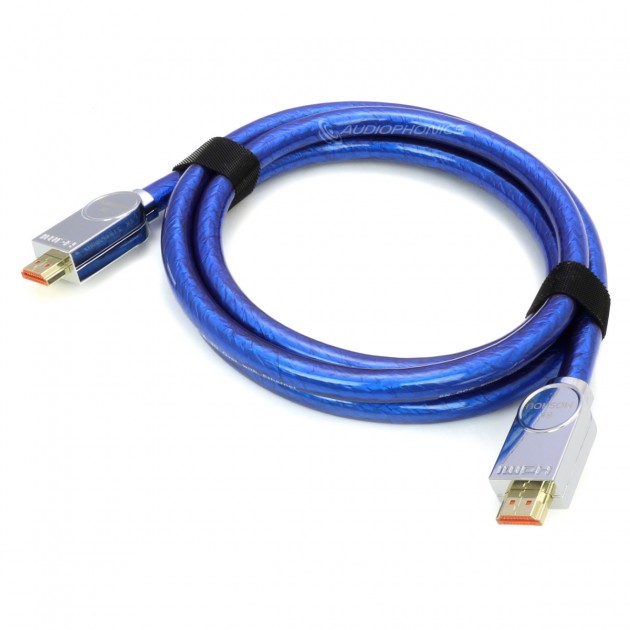 Delock Câble coudé à gauche HDMI - HDMI - 1.0 m (Bleu) - 82955 