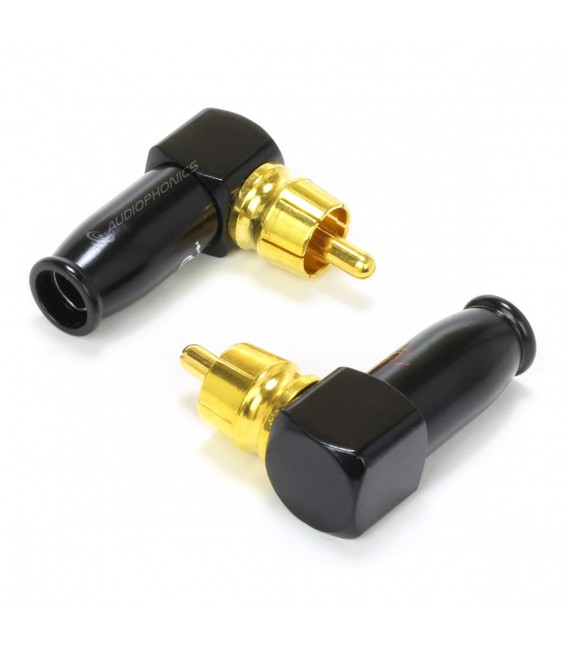 Rca Connector 90° Angled Gold Plated Ø6mm Pair Audiophonics 8046