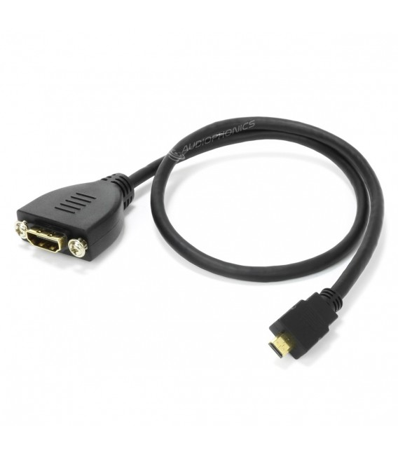 HDMI Male to HDMI Female Cable - 0.42 m - Chassis Mount