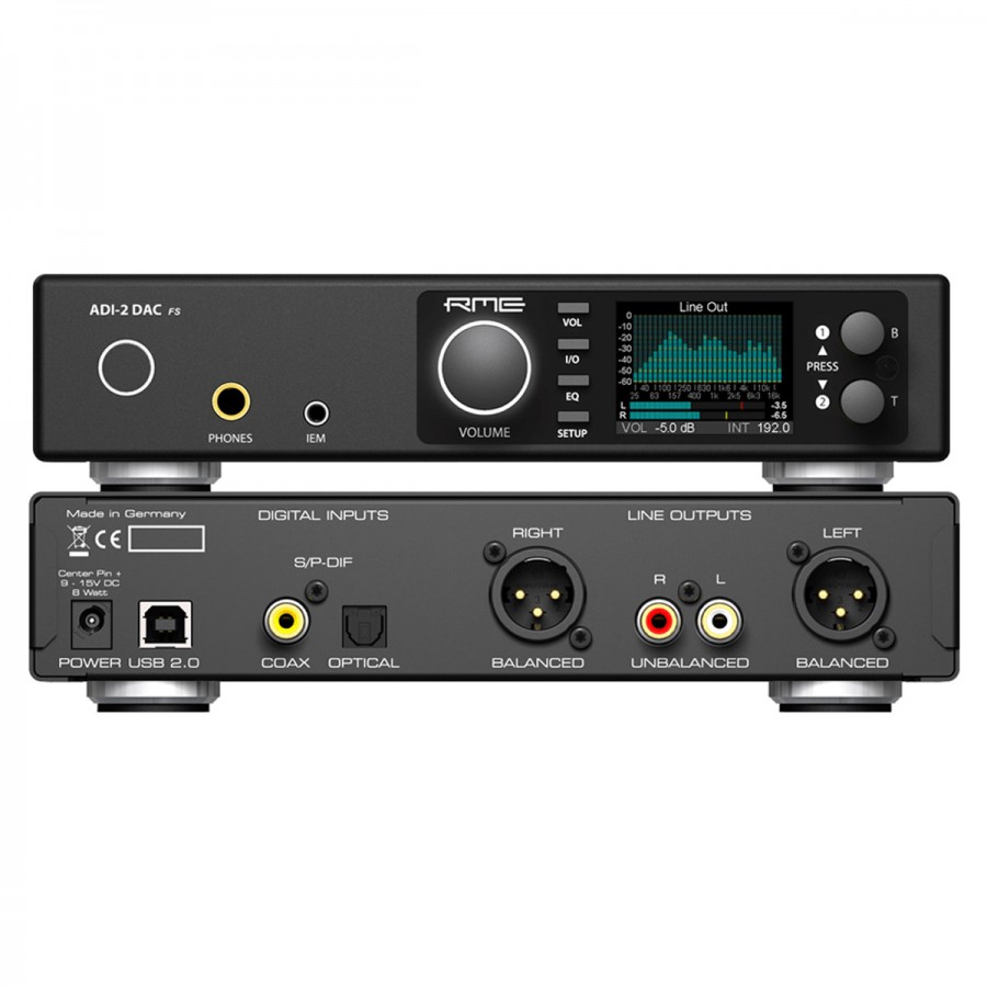 Audiophonics - RME ADI-2 DAC FS Balanced DAC Headphone Amplifier AK4493  32bit 768kHz DSD256 Black