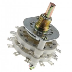 Selector 4 inputs 5 positions Ø6mm flat axis