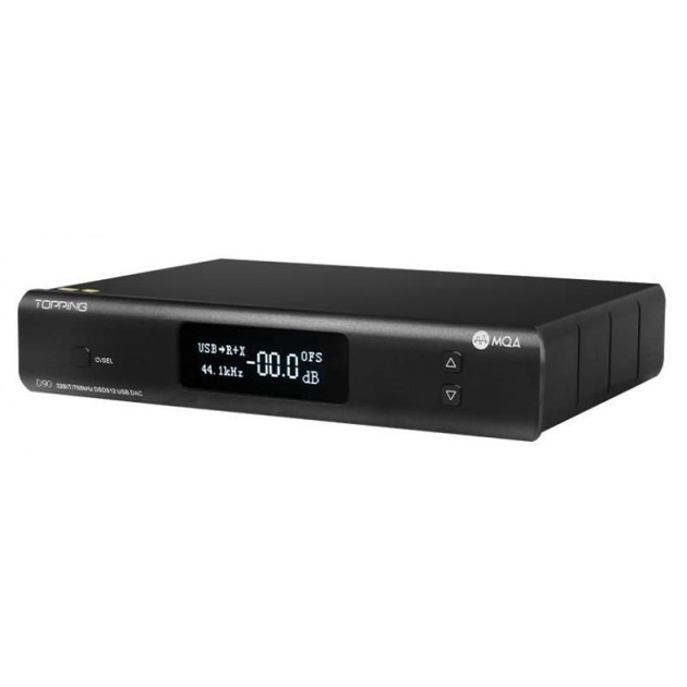 Audiophonics - TOPPING D90 MQA Balanced DAC AK4499 XMOS XU216 I2S 32bit  768kHz DSD512 Bluetooth 5.0 Black