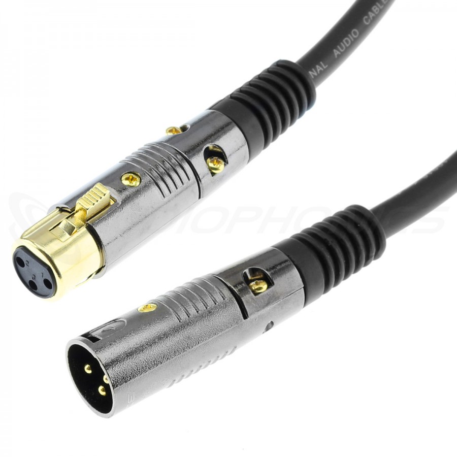 Câble de Modulation XLR Femelle vers XLR Mâle Plaqué Or 1.31mm² 7.6m -  Audiophonics