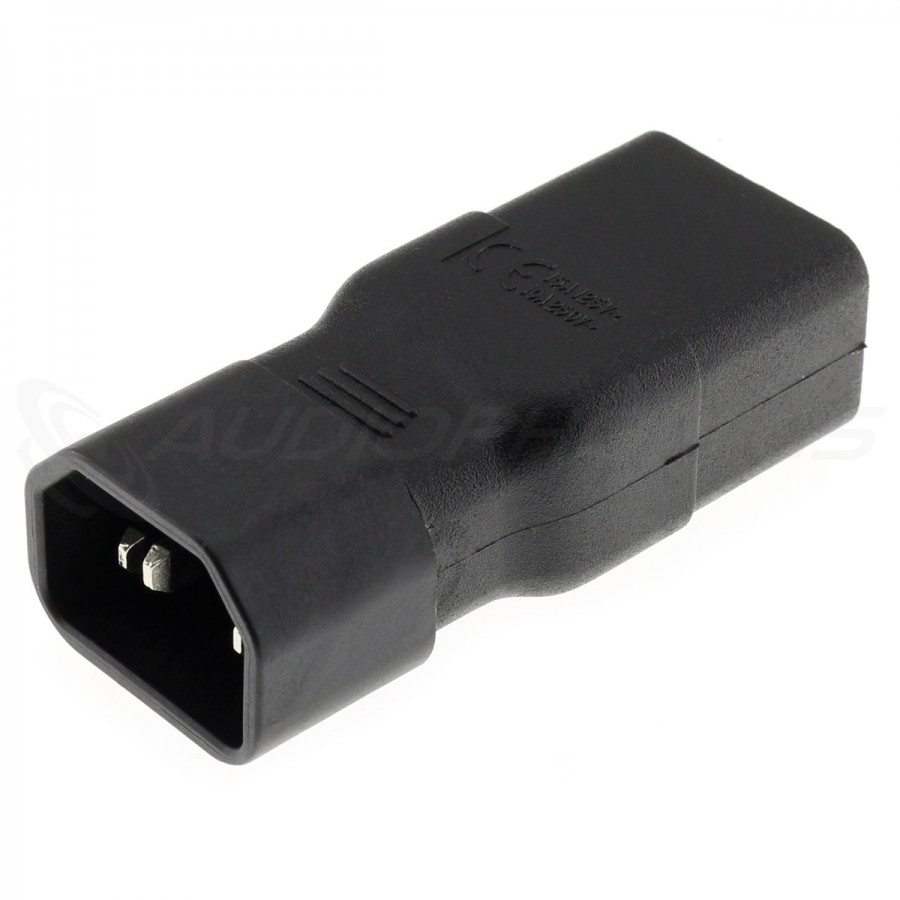 Adaptateur Connecteur Secteur IEC C14 vers IEC C13 Coudé Plat - Audiophonics