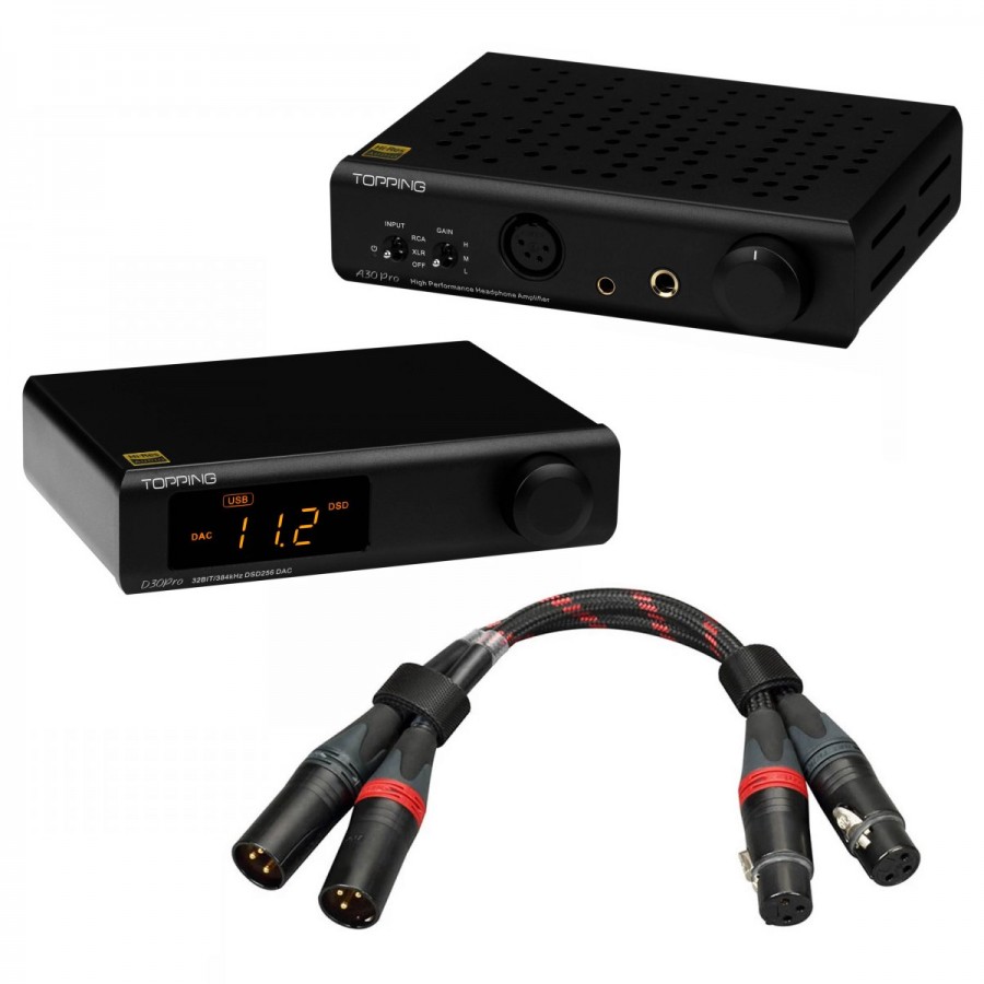 Pack Topping D30 Pro DAC CS43198 + Topping A30 Pro Headphone 