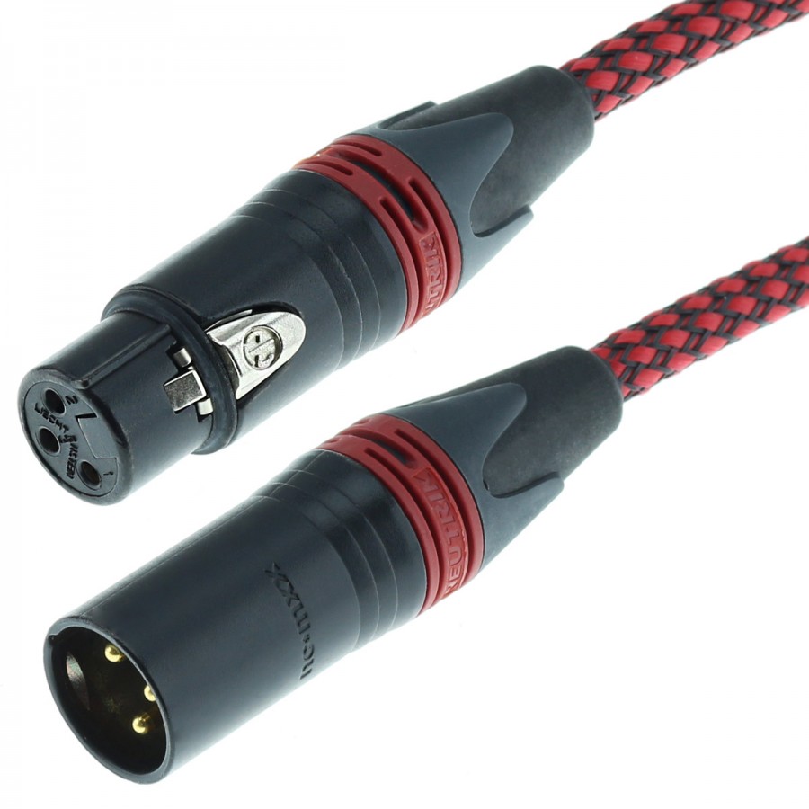 Interconnect Cable Female XLR - Male XLR Gold Plated CANARE L-4E6S 0.5m Red  - Audiophonics