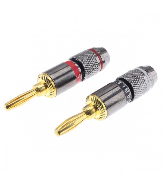 Banana Plugs Gold Plated Ø6mm (Pair) - Audiophonics