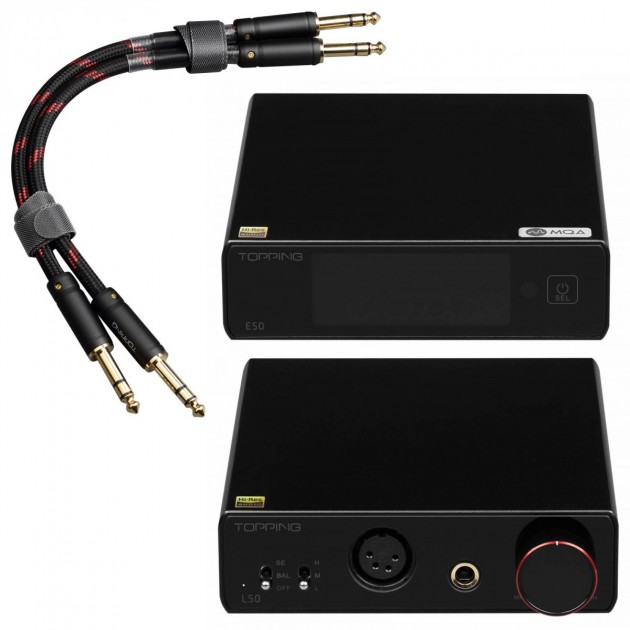 Pack Topping E50 Balanced DAC + L50 Balanced Headphone Amplifier +