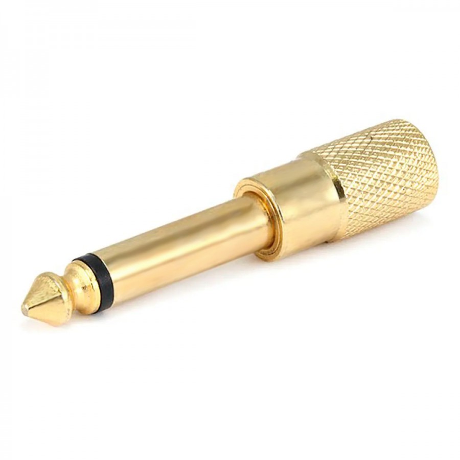 Adapter Male Mono Jack 6.35mm to Female Stereo Jack 3.5mm Gold Plated -  Audiophonics