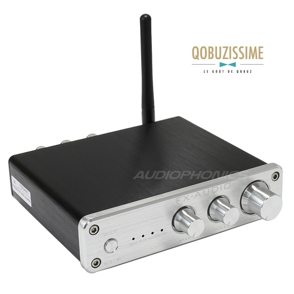 Audiophonics - FX-AUDIO XL-2.1BL Amplificateur Bluetooth 4.0 TPA3116D2 2x  50W / 4 Ohm Argent