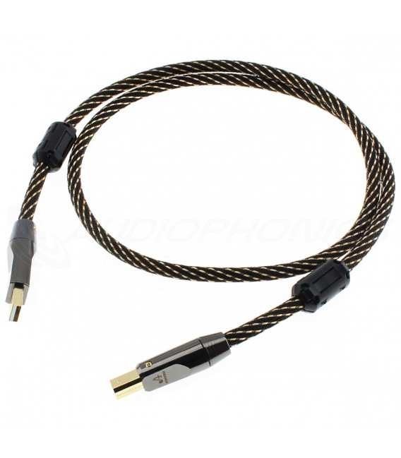 ATAUDIO L-4E6S Câble USB-A Mâle vers USB-B Mâle Cuivre OFC Plaqué Or 0.75m  - Audiophonics