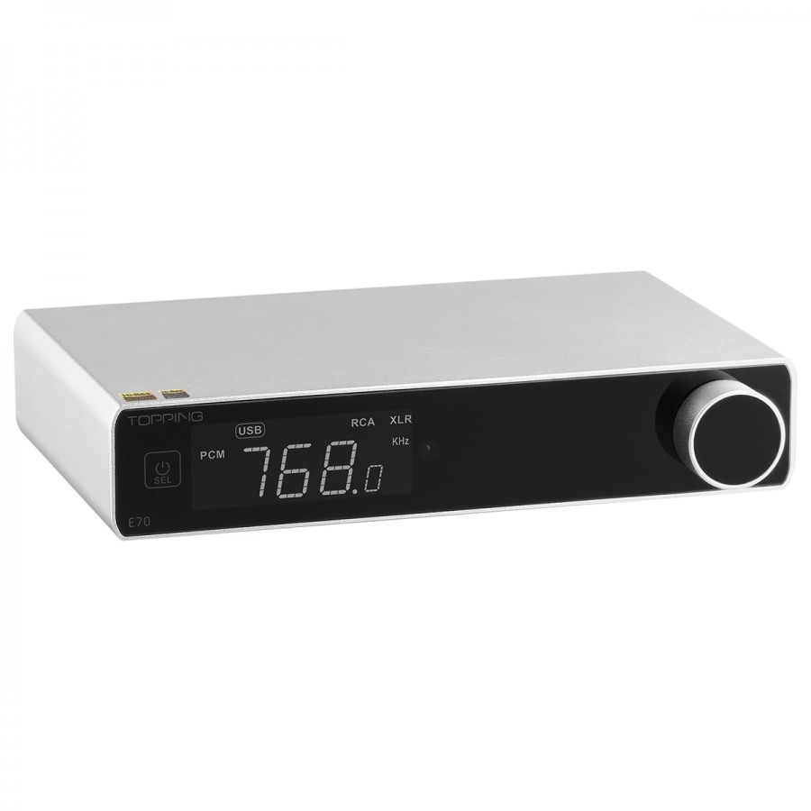 Audiophonics - TOPPING E70 DAC ES9028Pro XMOS XU316 Bluetooth 5.1 aptX  Adaptive LDAC 32bit 768kHz DSD512 Silver