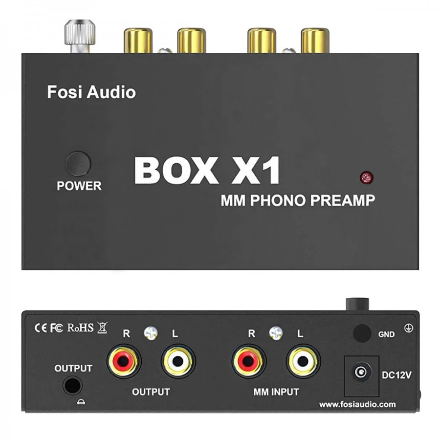 送料0円 Fosi Audio BOX X1 フォノ プリアンプ MM ポータブ