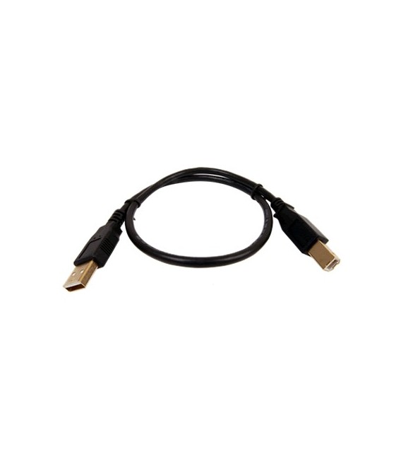 USB Male-Male Cable / USB-B Male 2.0 Connectors Gold-Plated 0.45m Black