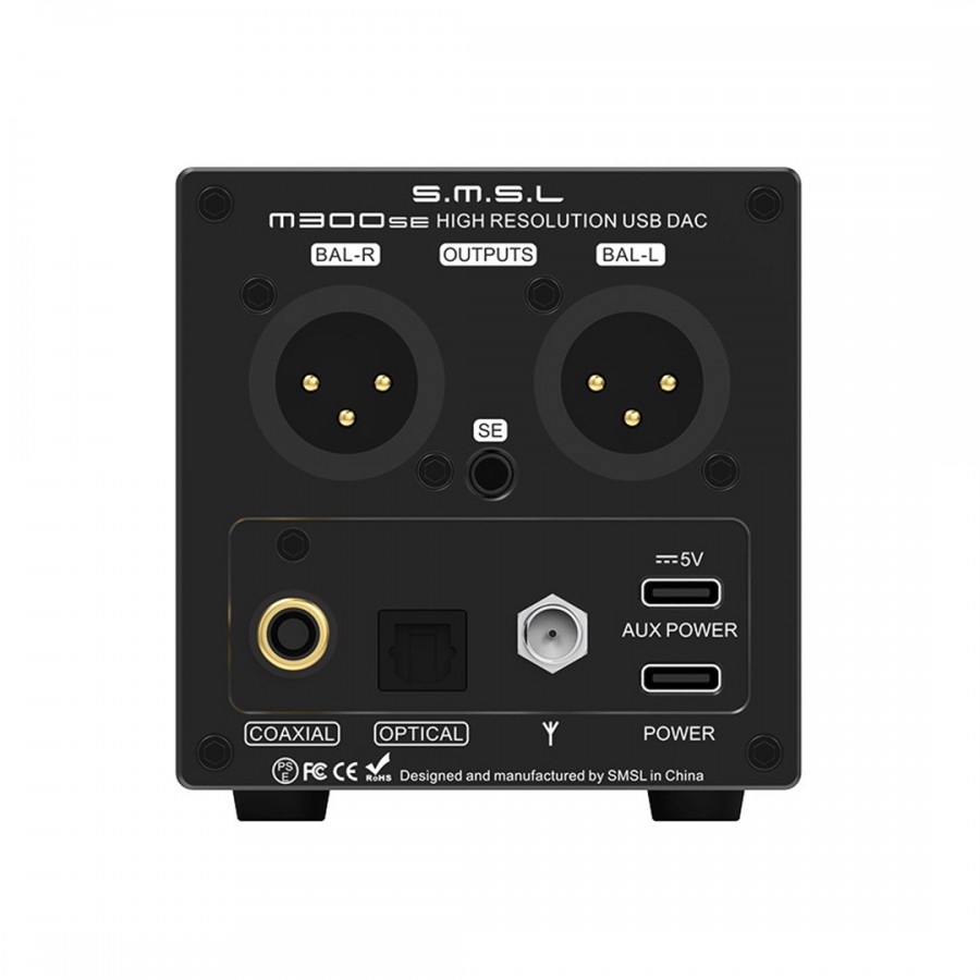 SMSL Amplificador de auriculares HiFi M300SE mejorado, 2 piezas de CS43131  MQA Audio DAC, entrada USB/óptica/coaxial/Bluetooth DSD MQA XMOS Salida XLR