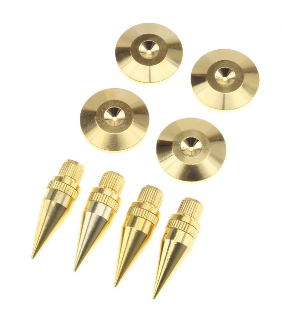 M6 Decoupling Spikes and Spike Pads Gold (Set x4) - Audiophonics