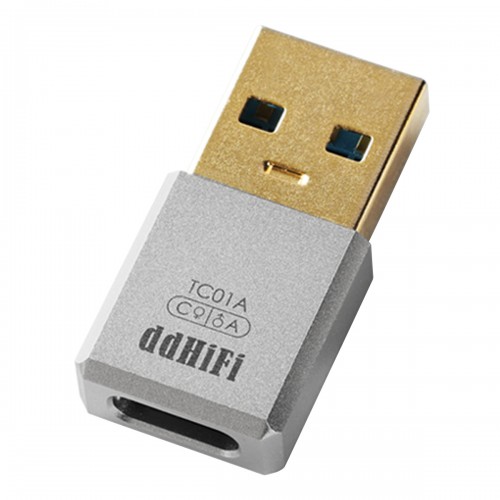 DD TC100-COA Adaptateur USB-C Femelle vers Coaxial Mâle Cuivre OCC 75 Ohm  24bit 192kHz 65cm - Audiophonics