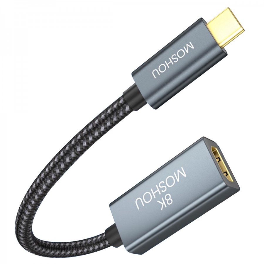 Adaptateur mini-HDMI vers HDMI femelle, High Speed, 12cm