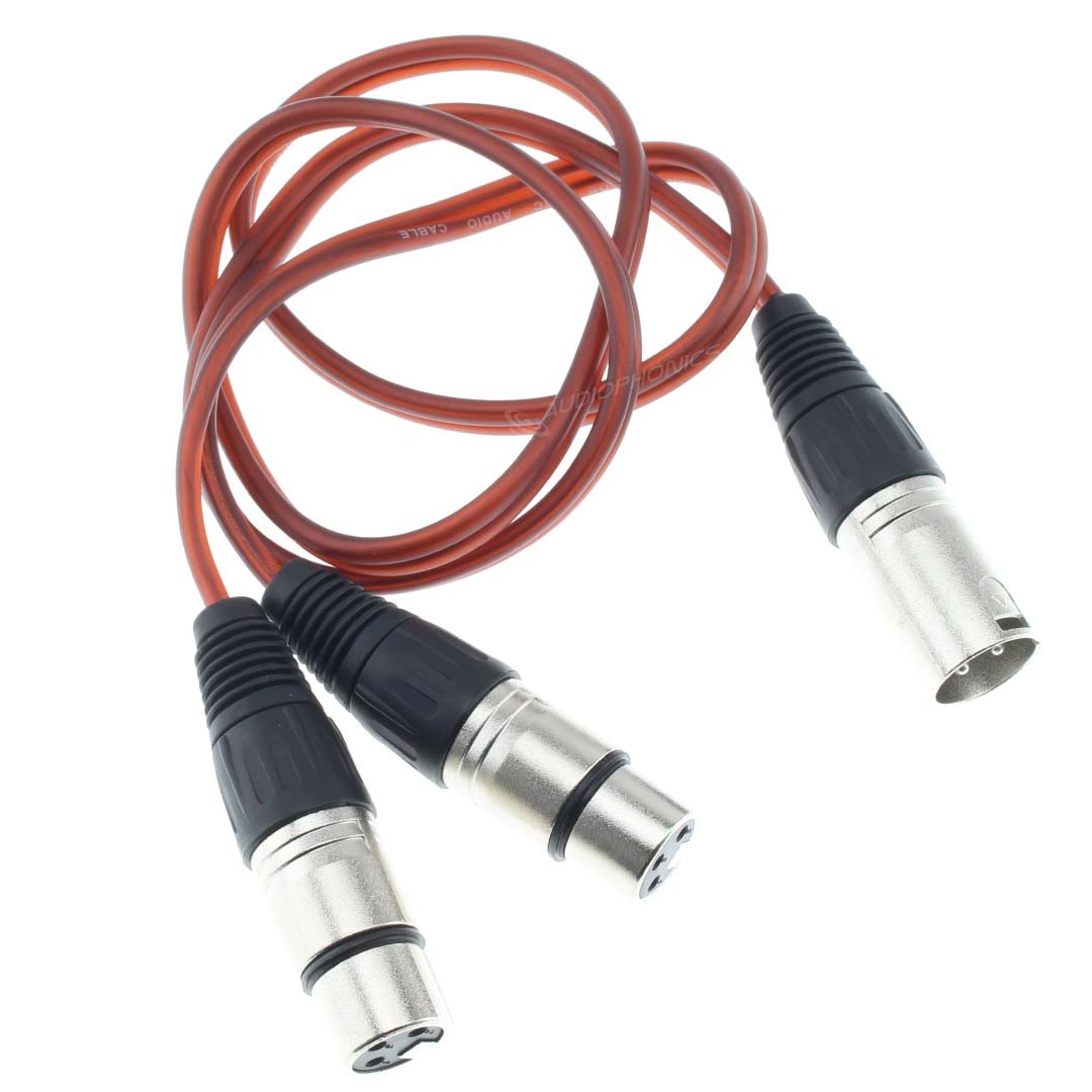 Adaptateur 2x XLR Femelle 3 Pôles vers 1x XLR Mâle 3 Pôles 1m