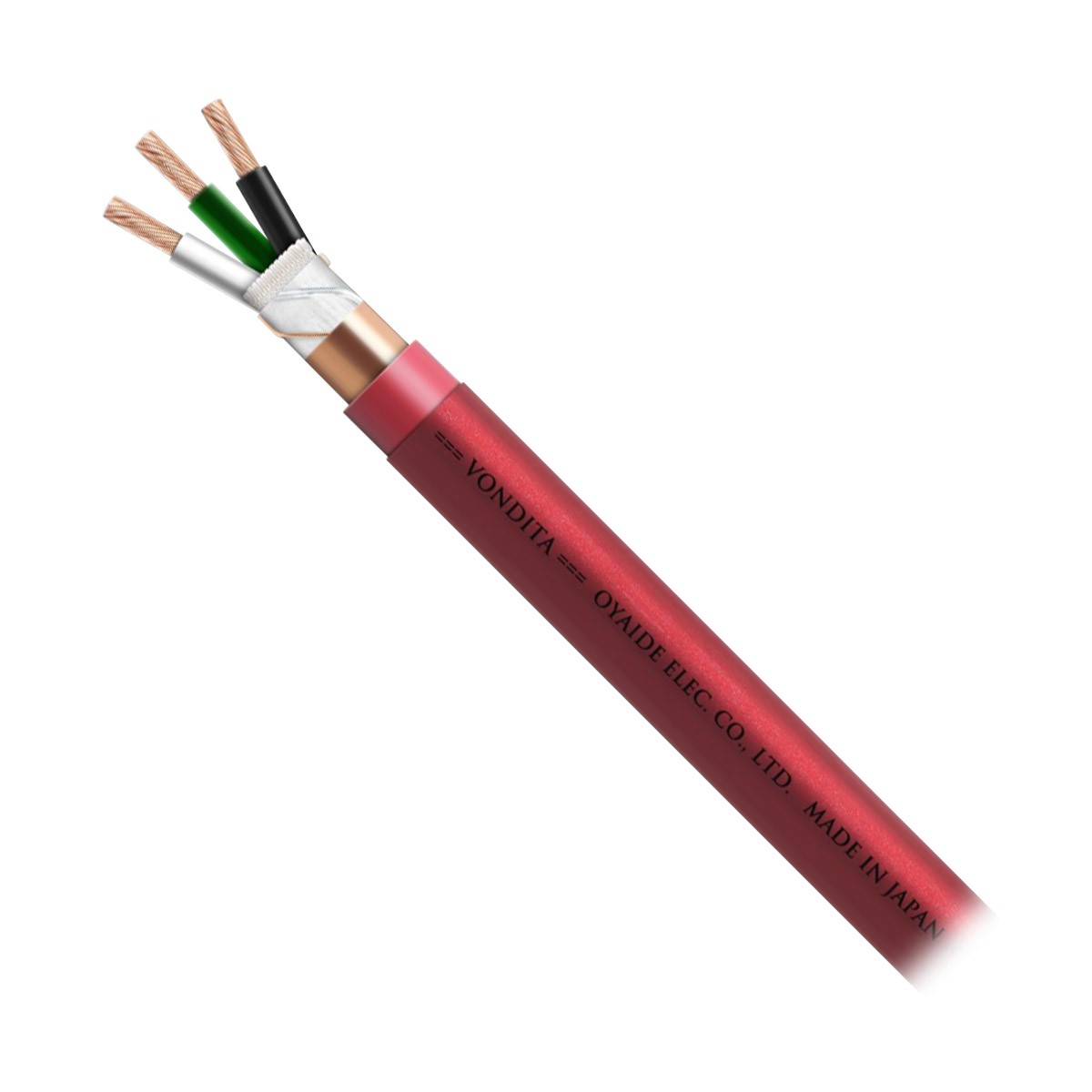 [GRADE S] OYAIDE VONDITA Power Cable 102SSC Copper Shielded 3x4mm² Ø13mm 65cm
