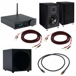 Pack Fosi Audio DA2120A Amplifier + Eltax Monitor III Speakers + Eltax SW800 Subwoofer + Speaker Cables + RCA LFE Cable