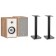Pack Triangle Bookshelf Speakers Borea BR02 Light Oak + Speaker Stands S01