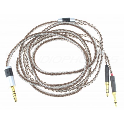 Headphone Cable Balanced 4.4mm Jack to 2x 3.5mm Jack OCC Copper Silver Plated 1.5m