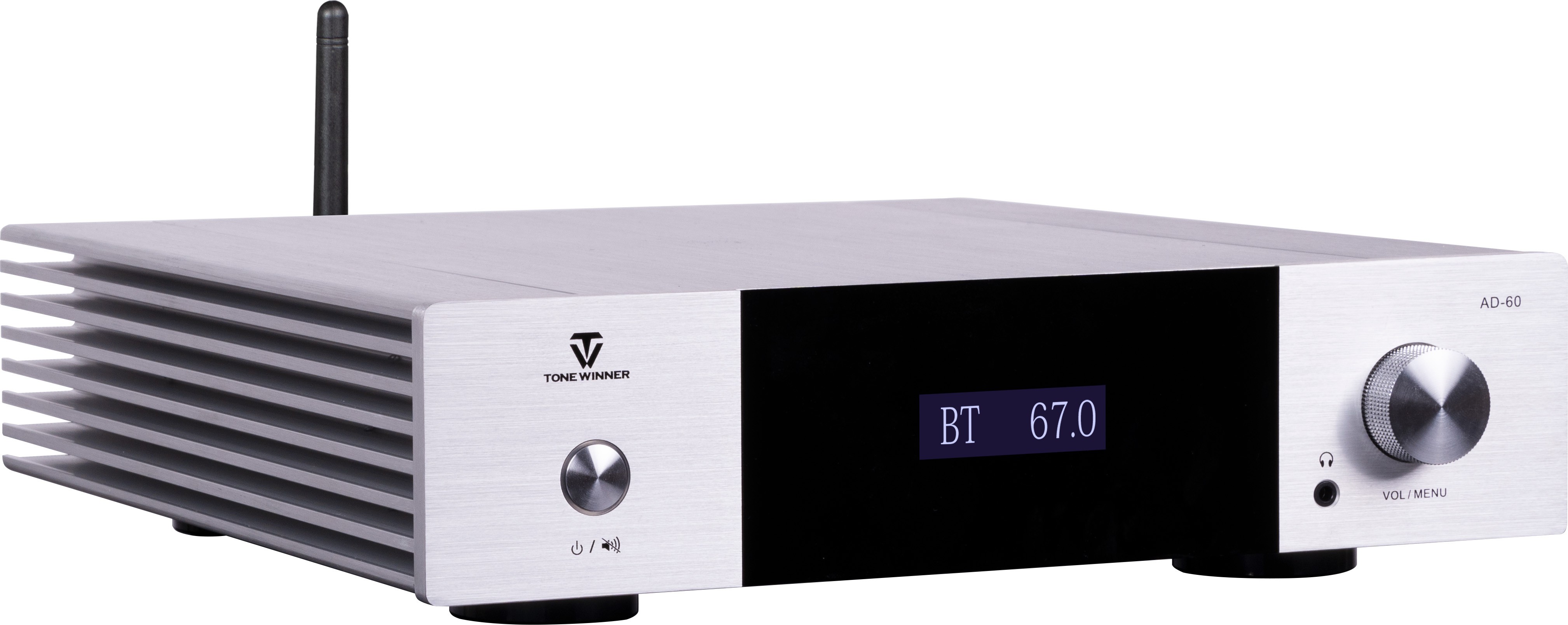 TONEWINNER AD-60 Amplificateur Stéréo Class AB Bluetooth 2x80W 4 Ohm Argent