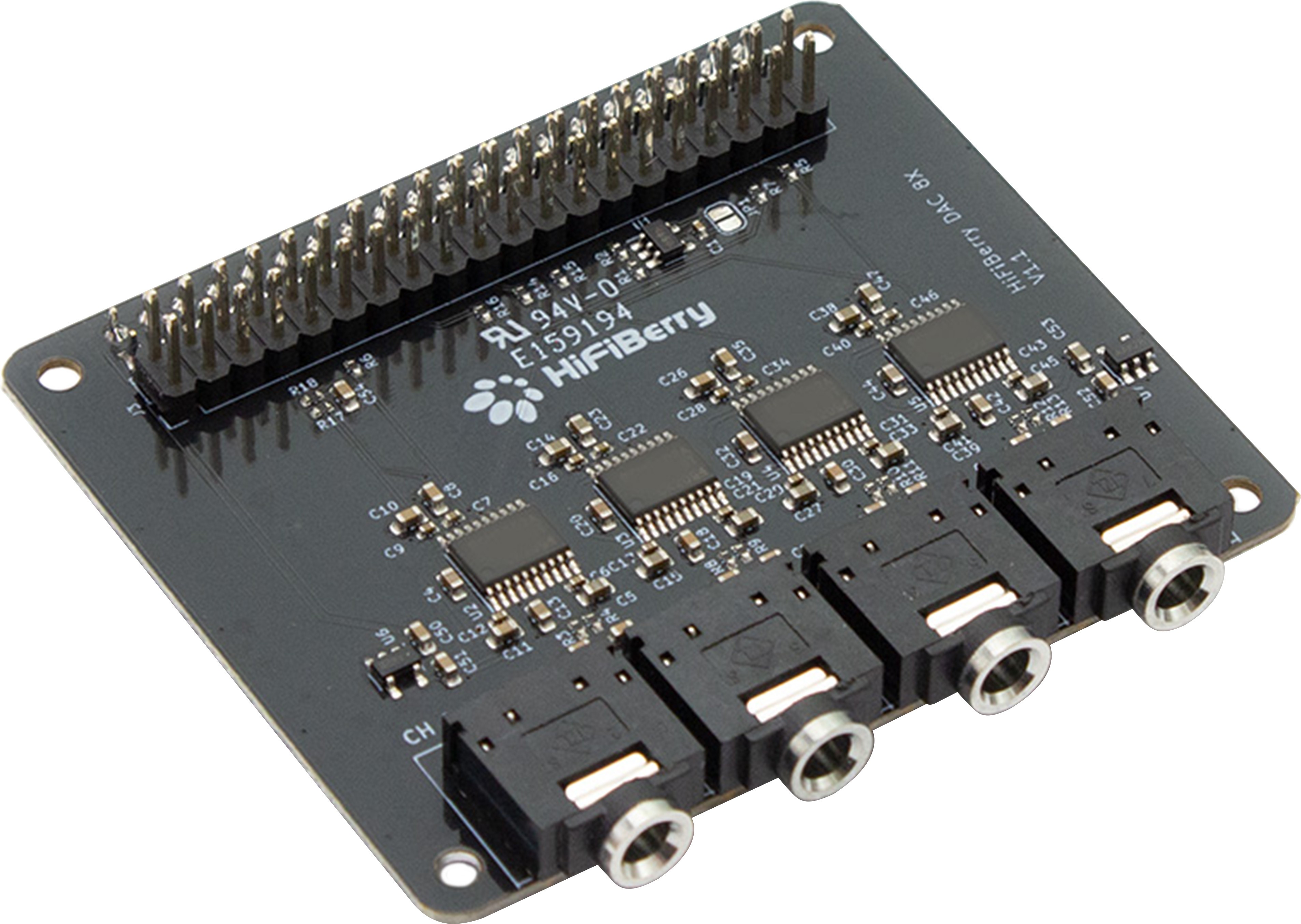 HIFIBERRY DAC8x DAC Board for Raspberry Pi 5 Burr Brown 24bit 192kHz