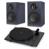 Pack Triangle Vinyl Turntable LUNAR 1 Black + LN01A Active Speakers Abyss Blue