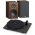 Pack Triangle Vinyl Turntable LUNAR 1 Black + LN01A Active Speakers Chesnut