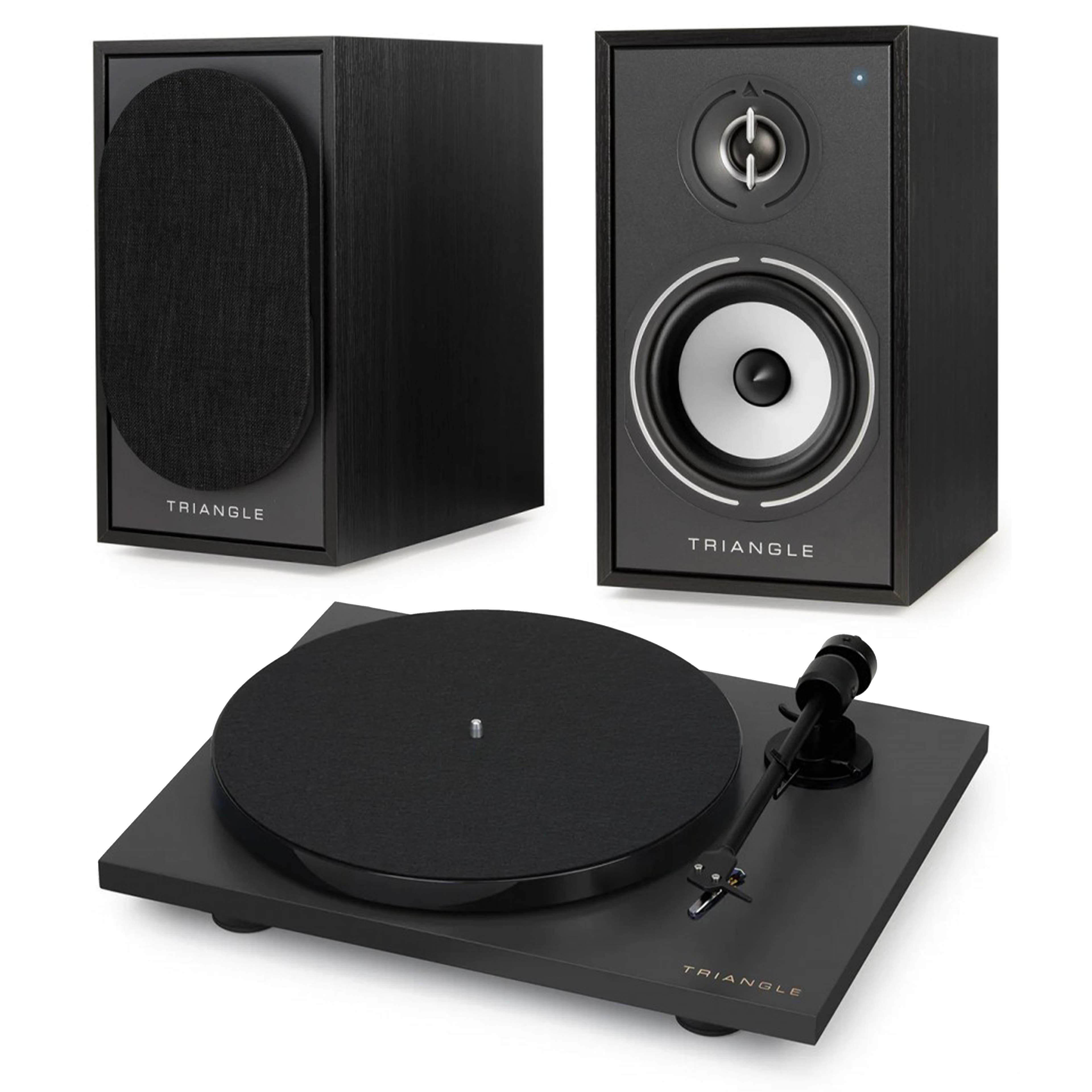 Pack Triangle Vinyl Turntable LUNAR 1 + BOREA BR02 Connect Active Speakers Black