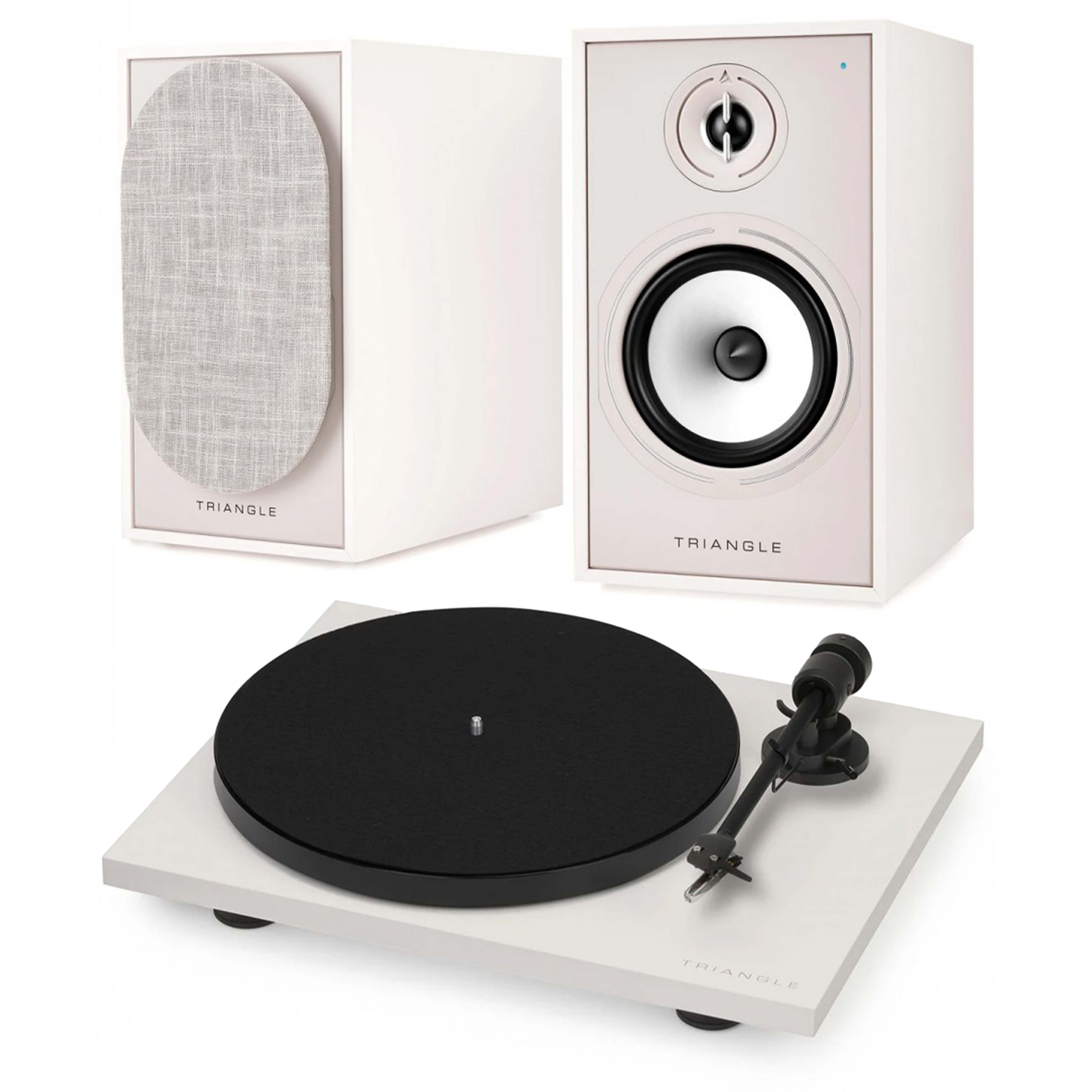 Pack Triangle Vinyl Turntable LUNAR 1 + BOREA BR03 Connect Active Speakers Cream