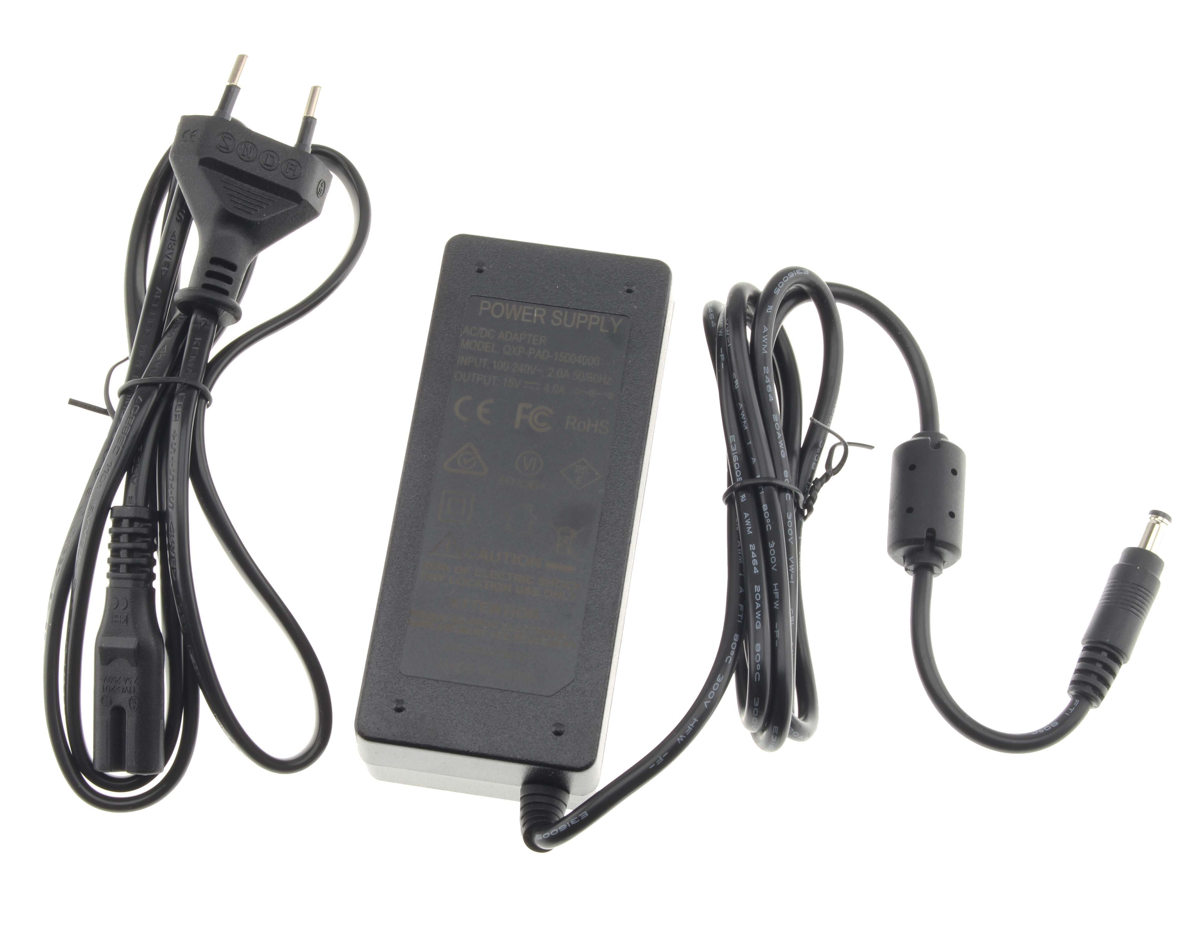 AC/DC Switching Power Adapter 100-240V AC to 15V 4A DC