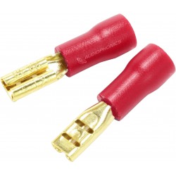 MUNDORF 2.8G Female Blade Connectors 2.8mm Isolated Gold Plated 1.5-2.5mm² Red (x10)