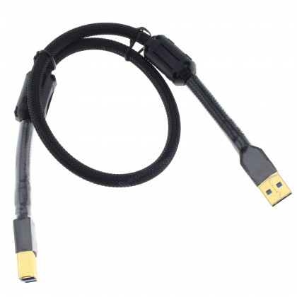 Câble USB-A vers USB-B 3.0 Cuivre OFC Blindé Plaqué Or 0.5m