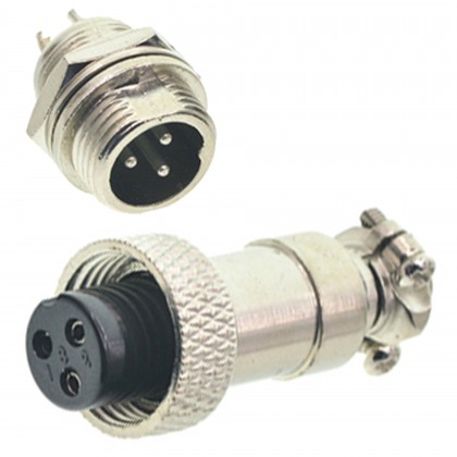 GX12 Connector 3 poles 300V 5A Ø5mm