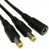 Dual Power Supply Cable Jack DC 5.5/2.5mm 18AWG 0.7m