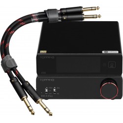 Pack Topping E50 DAC + PA5 II PLUS Amplifier + Jack 6.35mm TRS 25cm TCT1 Cables Black 